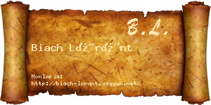 Biach Lóránt névjegykártya