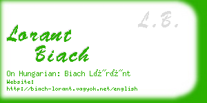 lorant biach business card